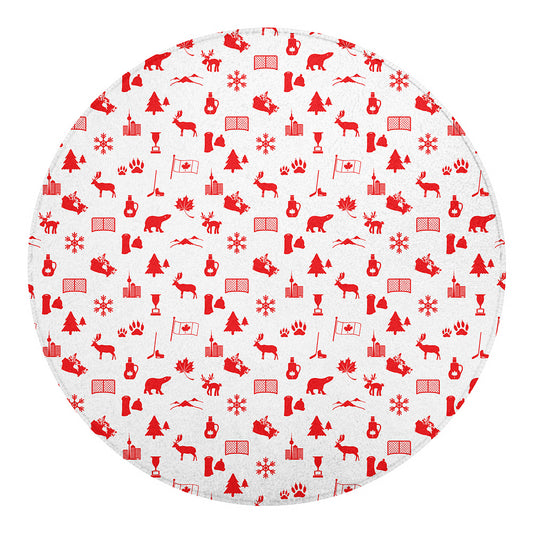 Canada Country Pattern Print Round Blanket