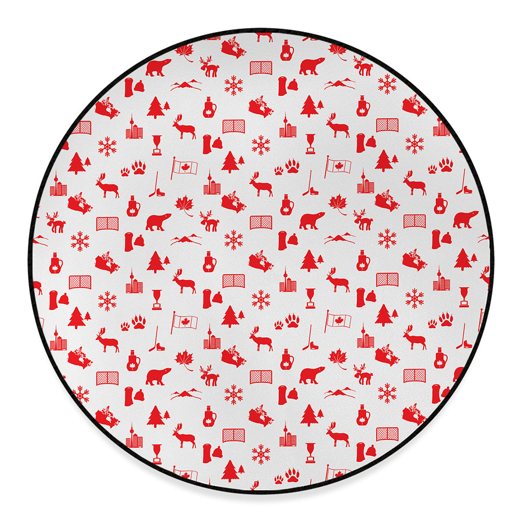 Canada Country Pattern Print Round Floor Mat