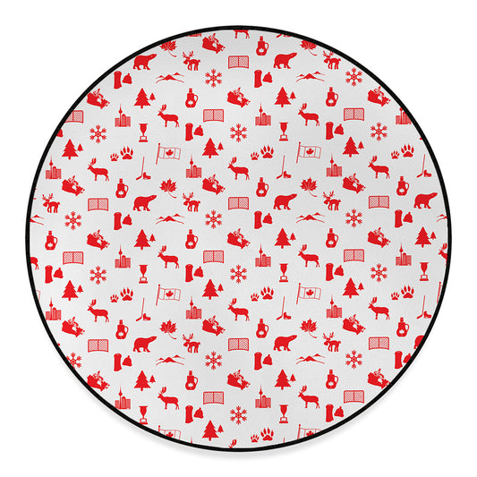 Canada Country Pattern Print Round Floor Mat