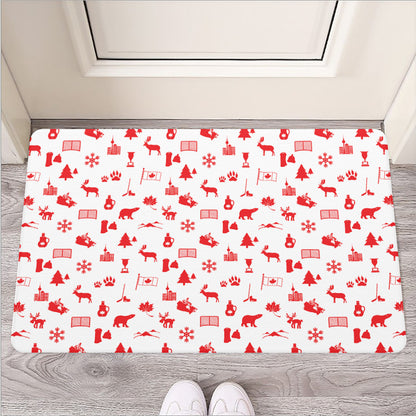 Canada Country Pattern Print Rubber Doormat