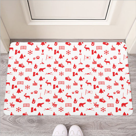 Canada Country Pattern Print Rubber Doormat