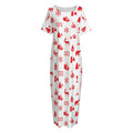 Canada Country Pattern Print Short Sleeve Long Nightdress