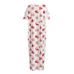 Canada Country Pattern Print Short Sleeve Long Nightdress