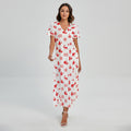 Canada Country Pattern Print Short Sleeve Maxi Dress