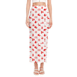 Canada Country Pattern Print Side Slit Maxi Skirt