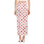 Canada Country Pattern Print Side Slit Maxi Skirt