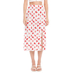 Canada Country Pattern Print Side Slit Midi Skirt