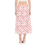 Canada Country Pattern Print Side Slit Midi Skirt