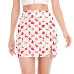Canada Country Pattern Print Side Slit Mini Skirt