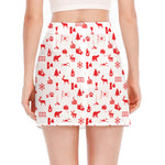Canada Country Pattern Print Side Slit Mini Skirt