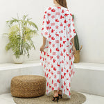 Canada Country Pattern Print Silk V-Neck Kaftan Dress