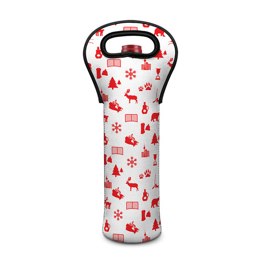 Canada Country Pattern Print Single Neoprene Wine Tote