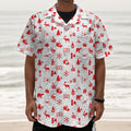 Canada Country Pattern Print Textured Short Sleeve Shirt