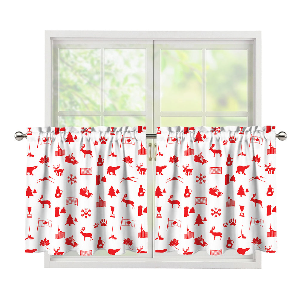 Canada Country Pattern Print Tier Curtains