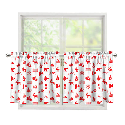 Canada Country Pattern Print Tier Curtains