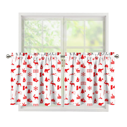 Canada Country Pattern Print Tier Curtains