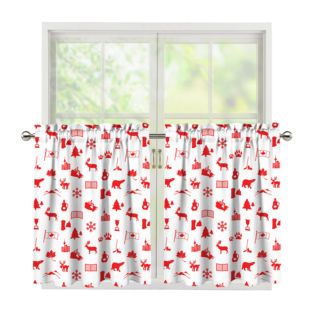 Canada Country Pattern Print Tier Curtains