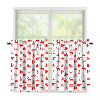 Canada Country Pattern Print Tier Curtains