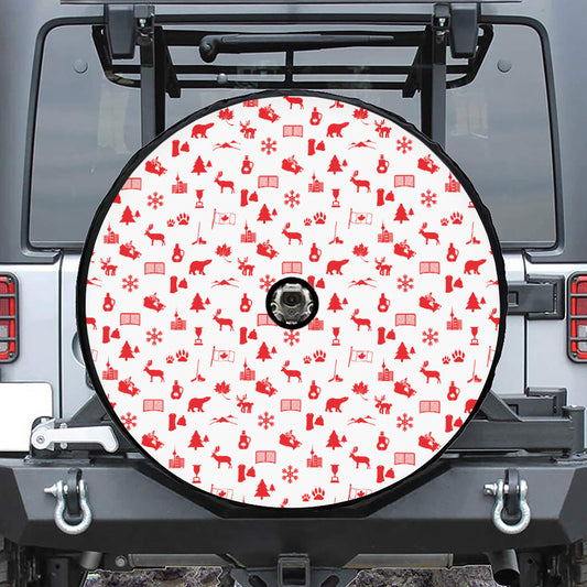 Canada Country Pattern Print Tire Cover With Camera Hole