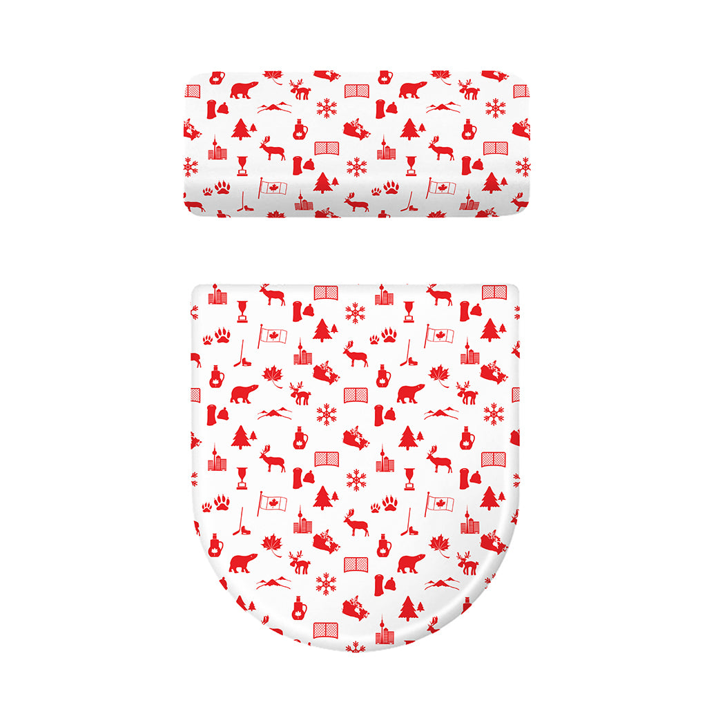 Canada Country Pattern Print Toilet Lid And Tank Cover Set
