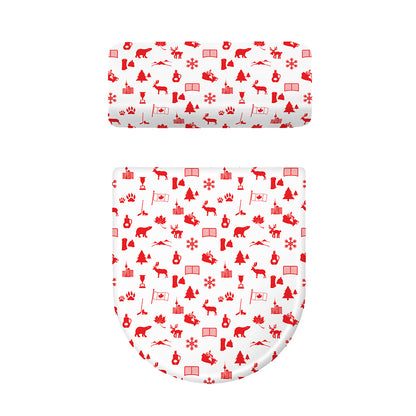 Canada Country Pattern Print Toilet Lid And Tank Cover Set