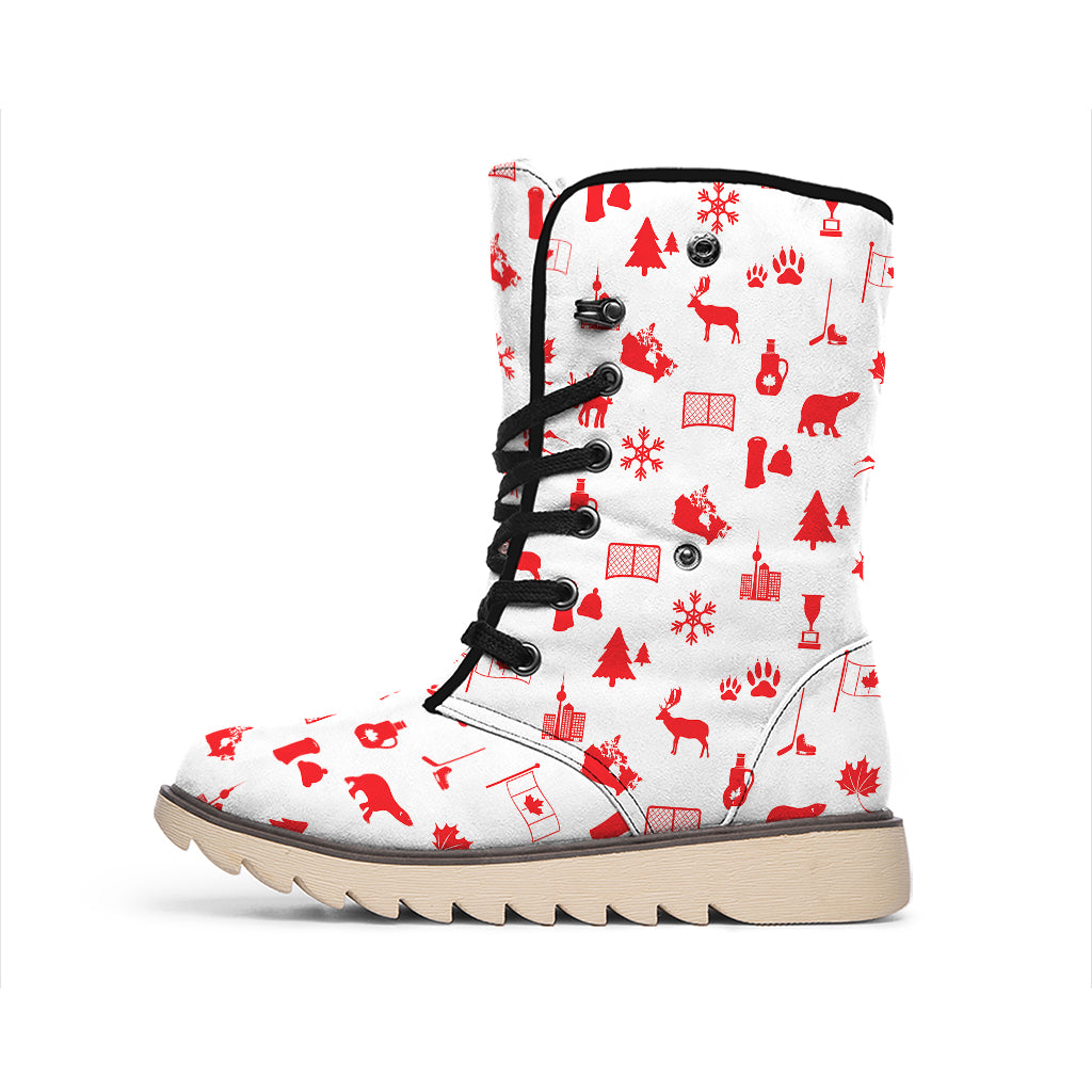 Canada Country Pattern Print Winter Boots