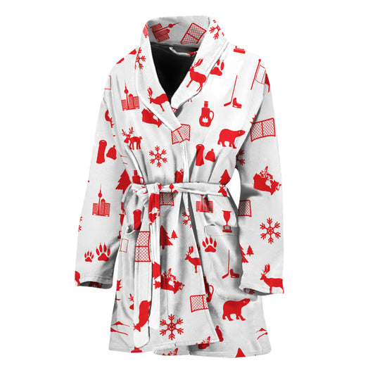 Canada Country Pattern Print Women's Bathrobe