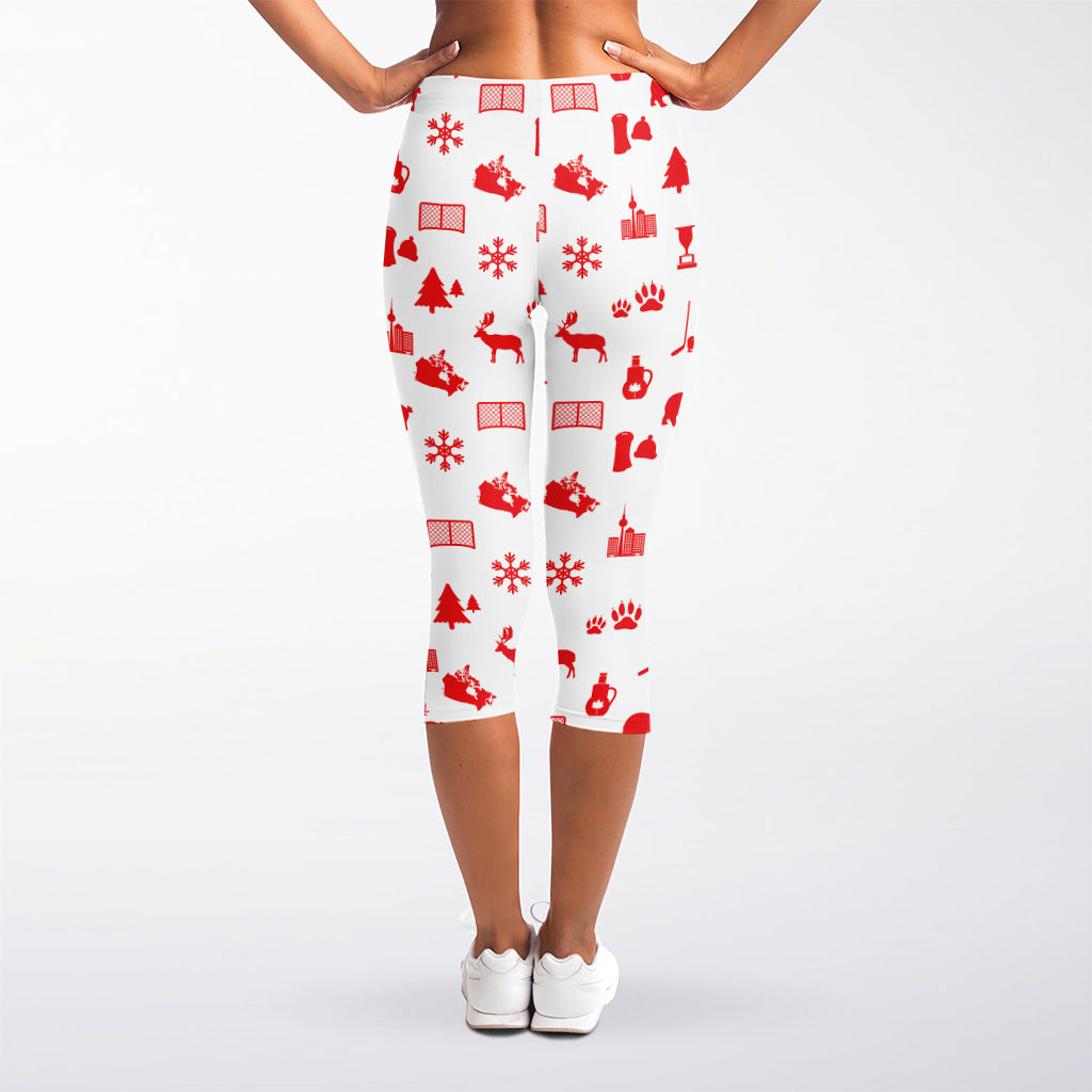 Canada Country Pattern Print Women's Capri Leggings