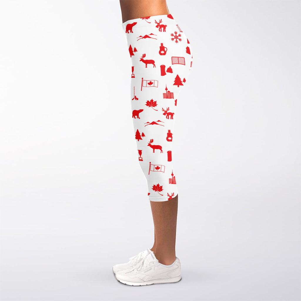 Canada Country Pattern Print Women's Capri Leggings