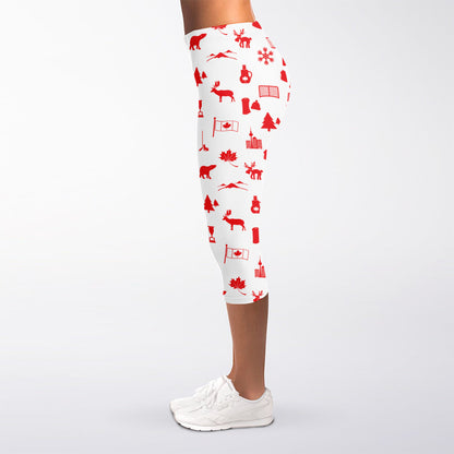 Canada Country Pattern Print Women's Capri Leggings