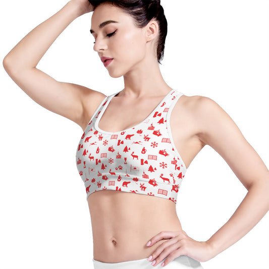 Canada Country Pattern Print Women's Sports Bra