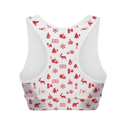 Canada Country Pattern Print Women's Sports Bra