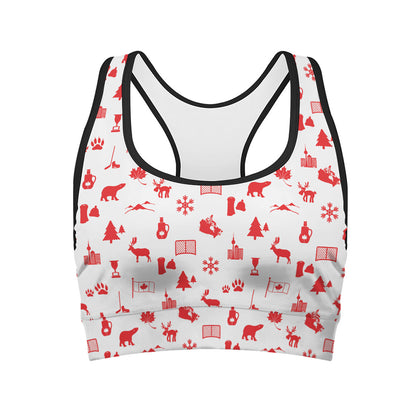 Canada Country Pattern Print Women's Sports Bra