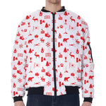 Canada Country Pattern Print Zip Sleeve Bomber Jacket