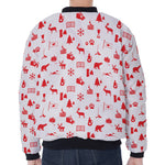 Canada Country Pattern Print Zip Sleeve Bomber Jacket