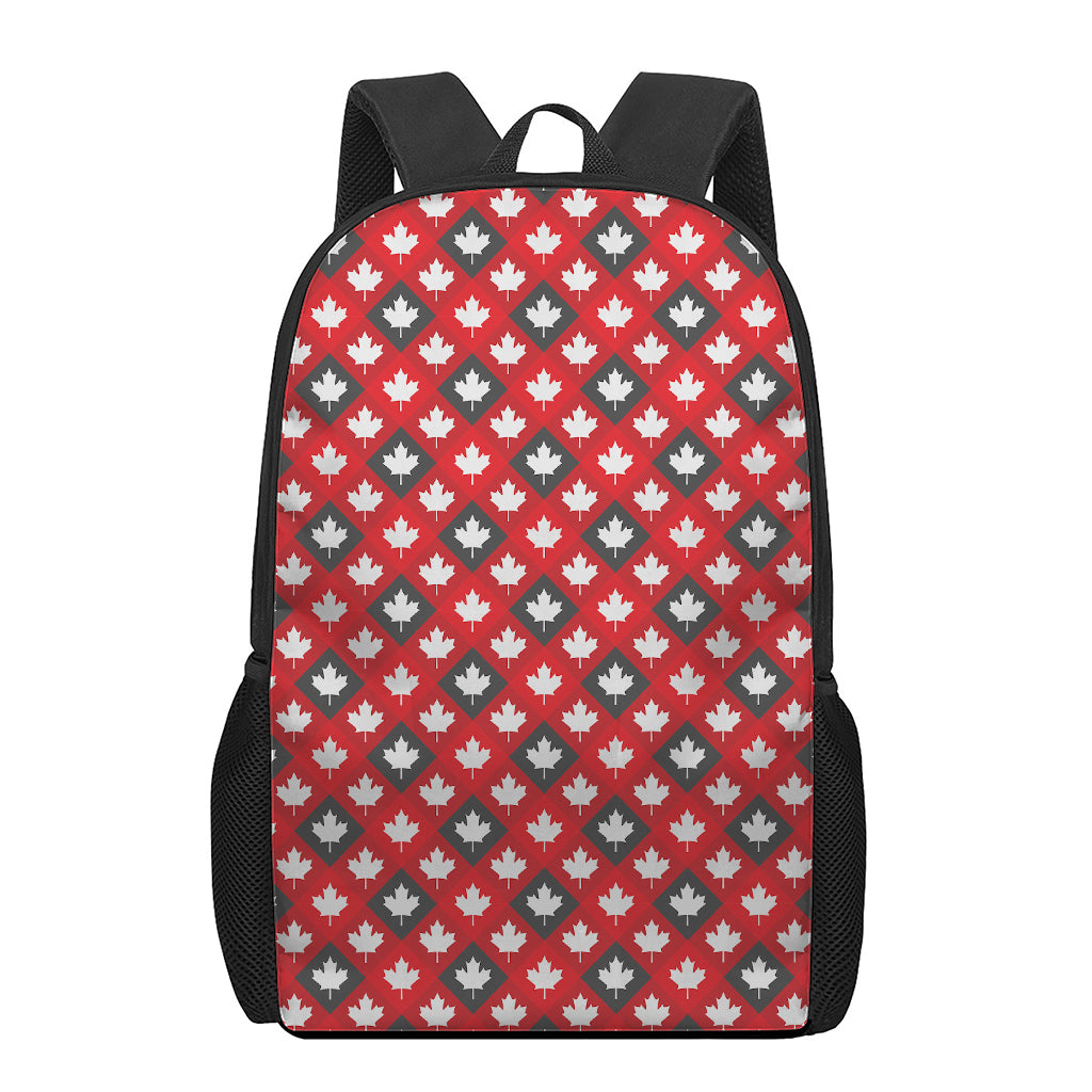 Canada Maple Leaf Pattern Print 17 Inch Backpack