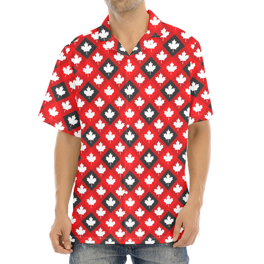 Canada Maple Leaf Pattern Print Aloha Shirt