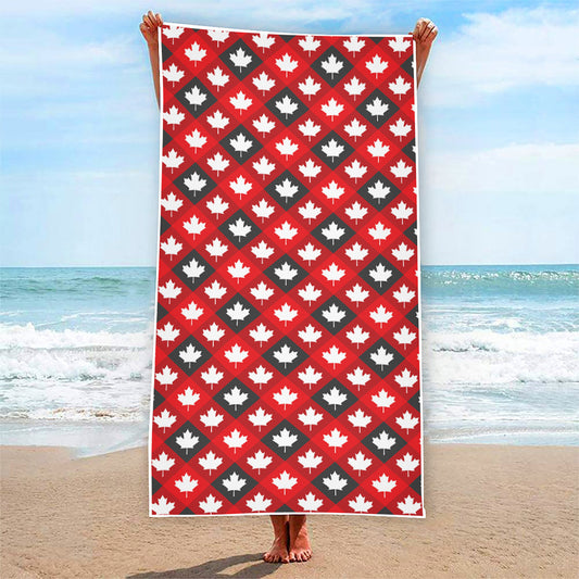 Canada Maple Leaf Pattern Print Beach Towel