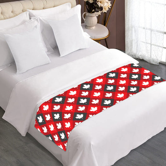 Canada Maple Leaf Pattern Print Bed Runner