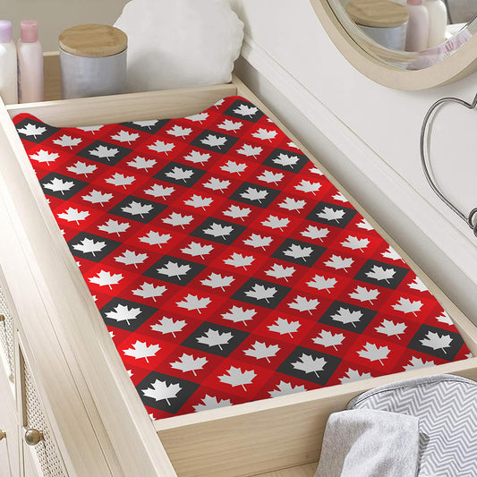 Canada Maple Leaf Pattern Print Changing Pad Cover