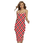 Canada Maple Leaf Pattern Print Cross Back Cami Dress