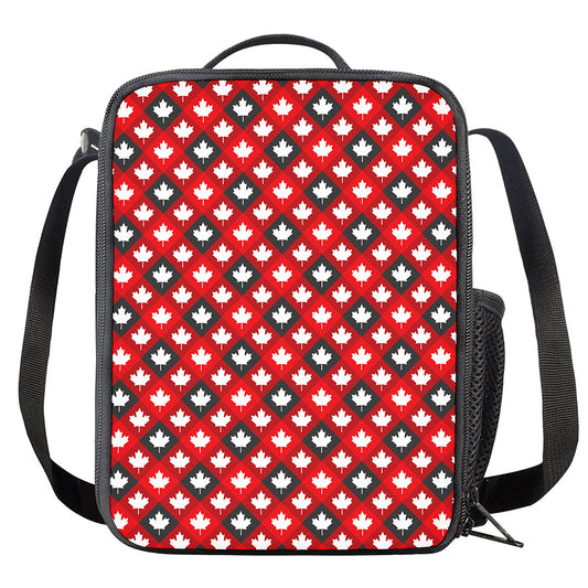 Canada Maple Leaf Pattern Print Crossbody Lunch Bag