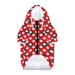 Canada Maple Leaf Pattern Print Dog Zip Up Hoodie