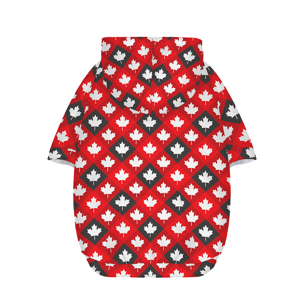Canada Maple Leaf Pattern Print Dog Zip Up Hoodie