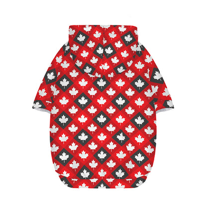 Canada Maple Leaf Pattern Print Dog Zip Up Hoodie