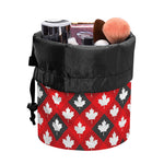 Canada Maple Leaf Pattern Print Drawstring Makeup Bag