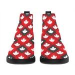 Canada Maple Leaf Pattern Print Flat Ankle Boots
