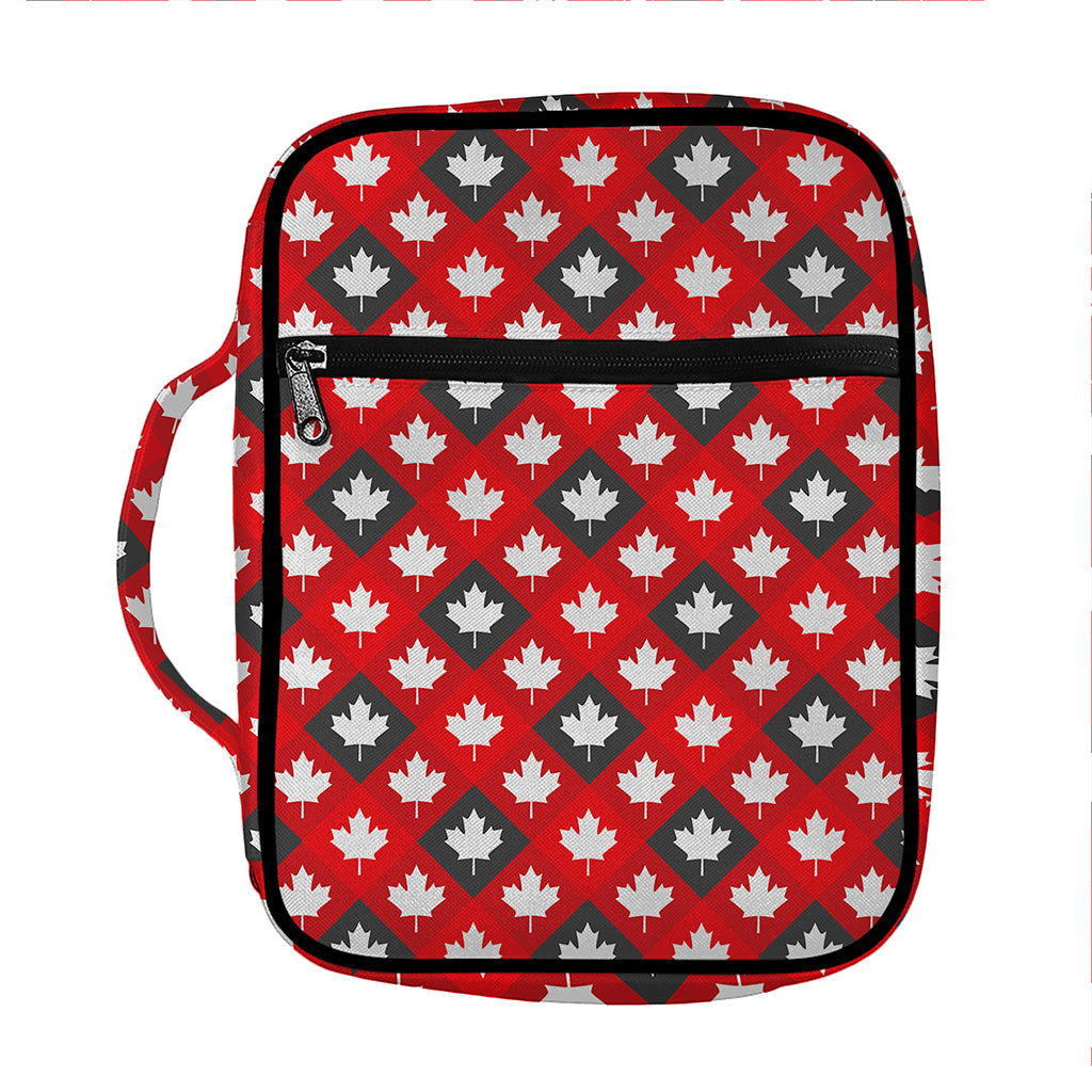 Canada Maple Leaf Pattern Print Front Pocket Bible Bag