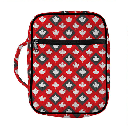 Canada Maple Leaf Pattern Print Front Pocket Bible Bag