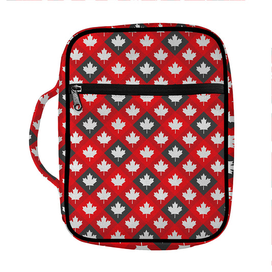 Canada Maple Leaf Pattern Print Front Pocket Bible Bag